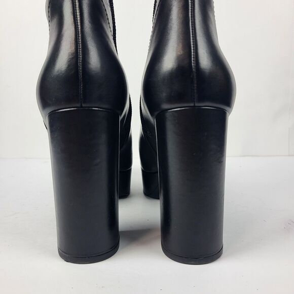 Ash Ankle Boots Block Heel Leather Black Size Size 40 EU. Size 10 US. - Picture 8 of 16